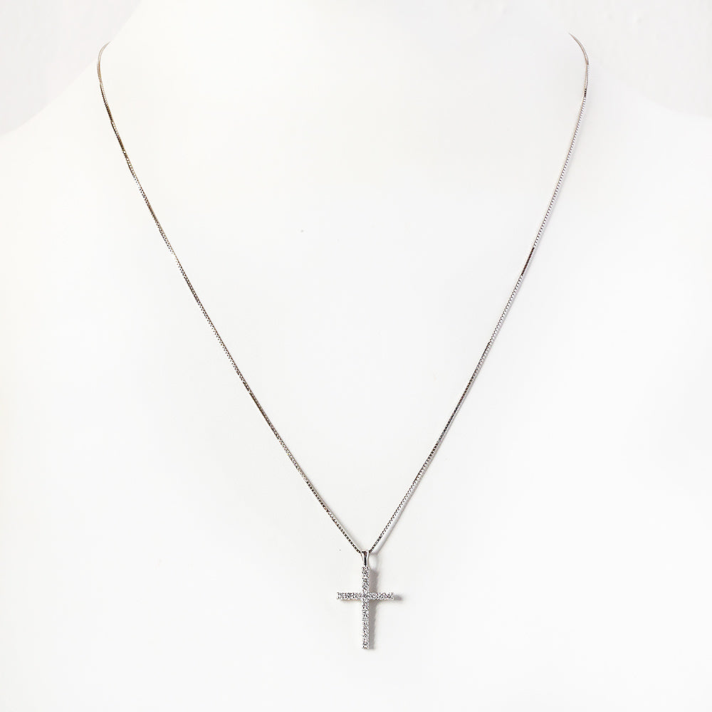 Cross Necklace with Lab Diamonds