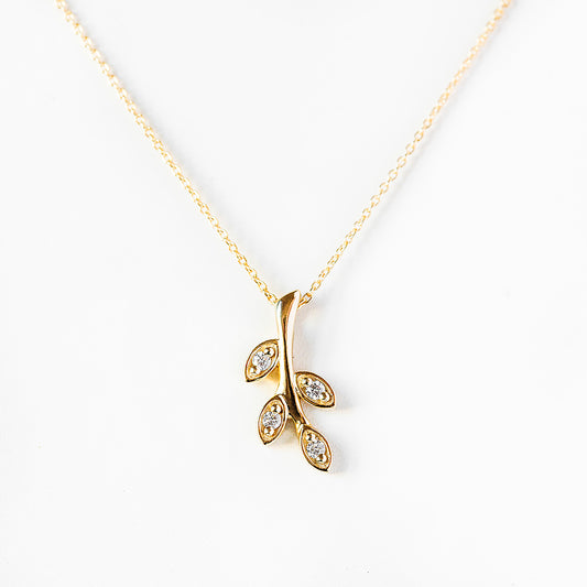 Fern, Lab Diamond Pendant