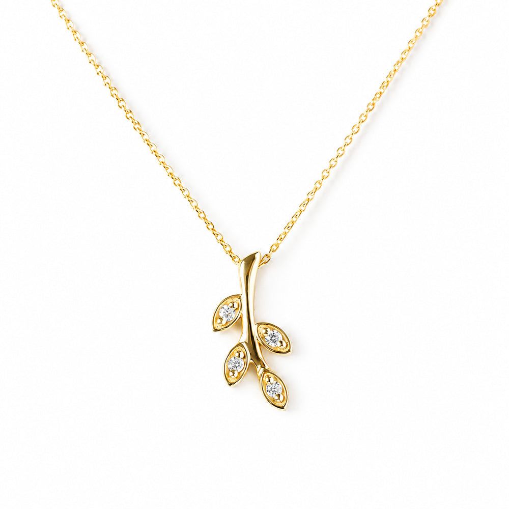 Fern, Lab Diamond Pendant