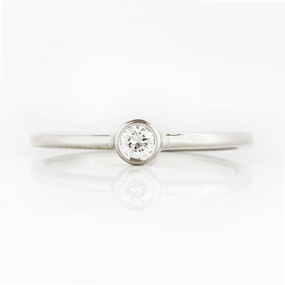 Round Brilliant cut Diamond Promise Ring in White Gold - Victoria's Jewellery