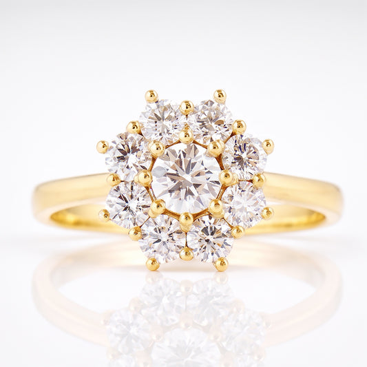 Fleur, a Lab Diamond Flower Cluster Ring - Victoria's Jewellery
