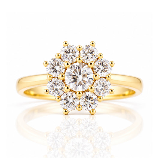 Fleur, a Lab Diamond Flower Cluster Ring - Victoria's Jewellery