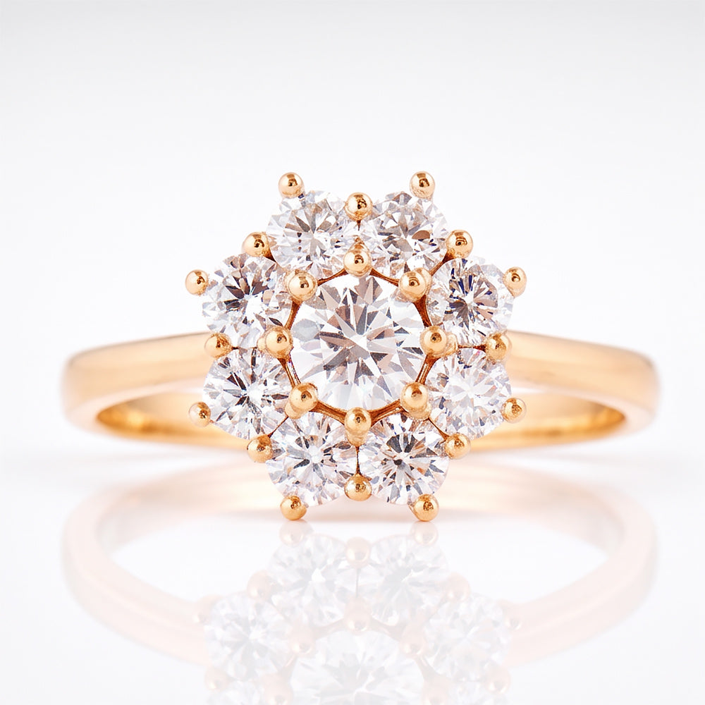 Fleur, a Lab Diamond Flower Cluster Ring - Victoria's Jewellery