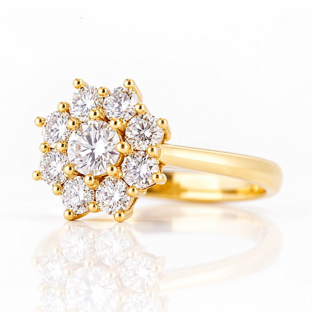 Fleur, a Lab Diamond Flower Cluster Ring - Victoria's Jewellery