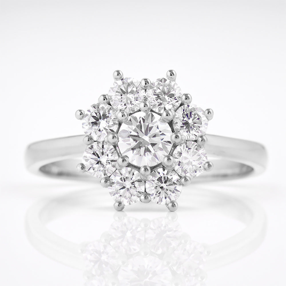 Fleur, a Lab Diamond Flower Cluster Ring - Victoria's Jewellery