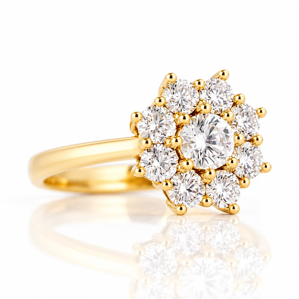 Fleur, a Lab Diamond Flower Cluster Ring - Victoria's Jewellery