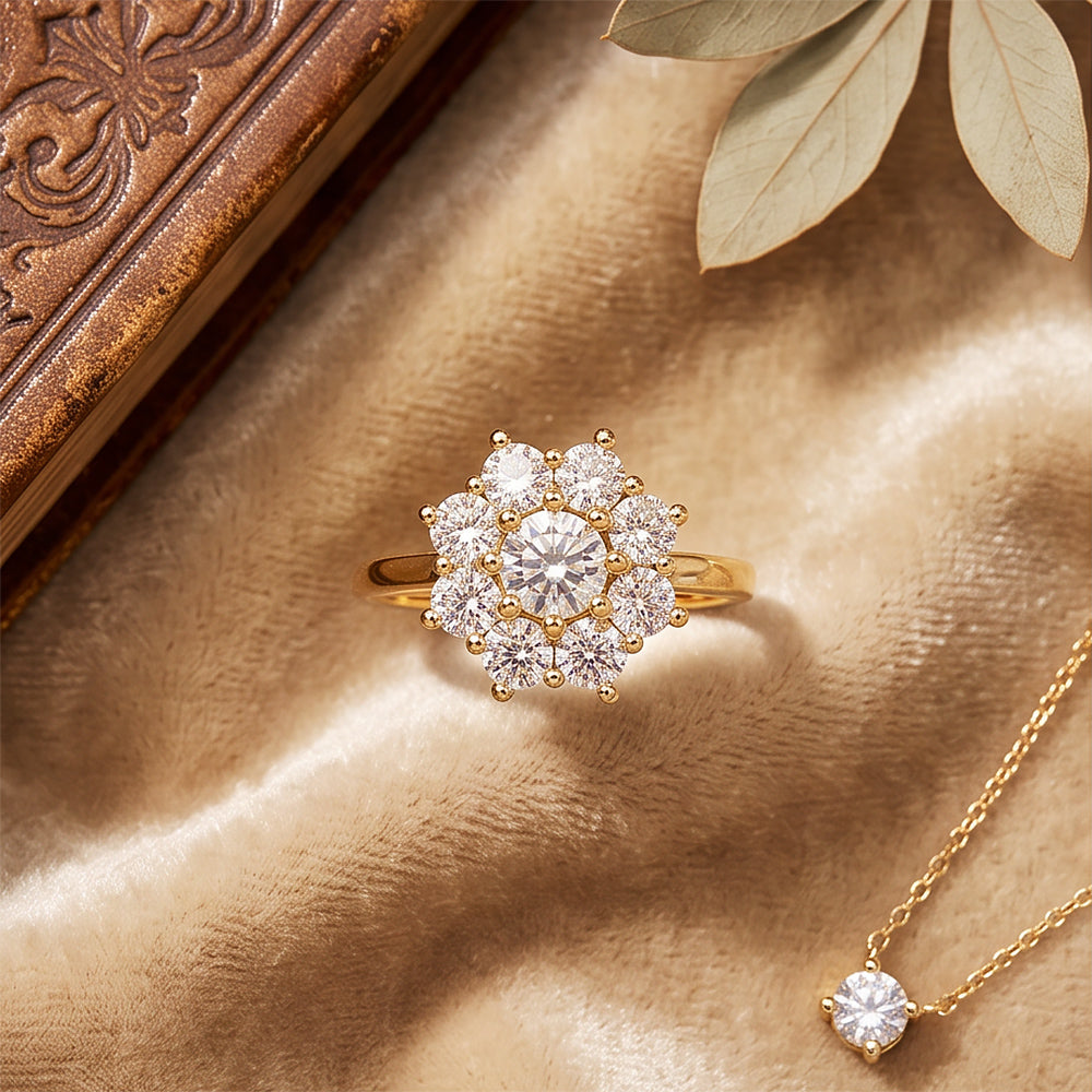 Fleur, a Lab Diamond Flower Cluster Ring - Victoria's Jewellery