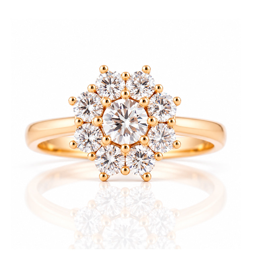 Fleur, a Lab Diamond Flower Cluster Ring - Victoria's Jewellery