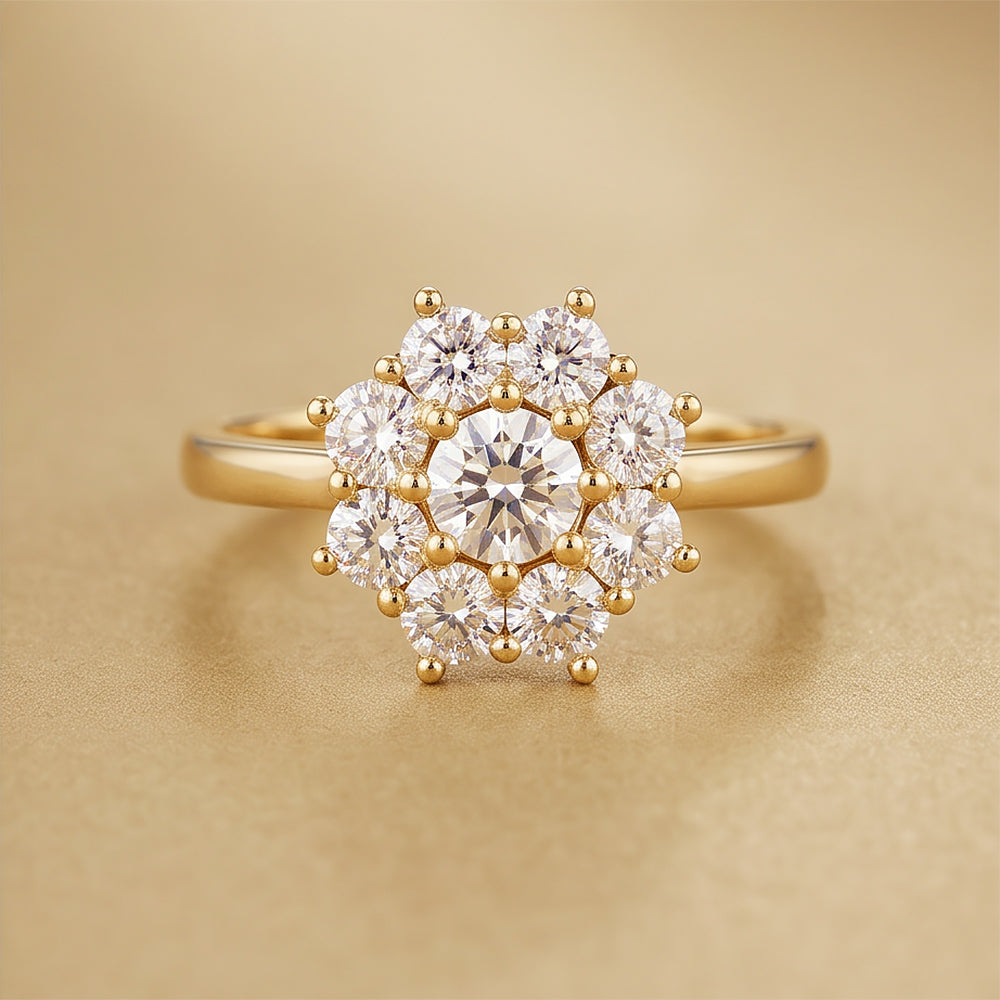 Fleur, a Lab Diamond Flower Cluster Ring - Victoria's Jewellery
