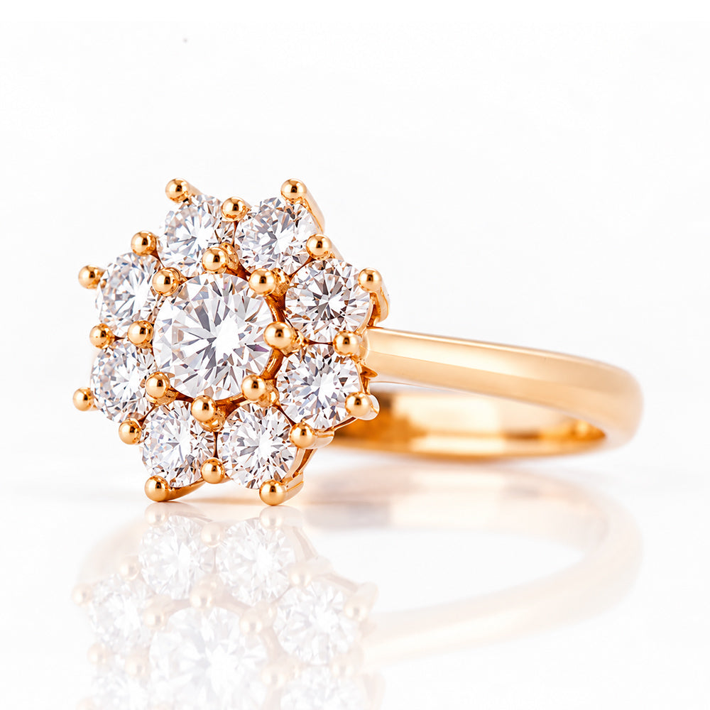 Fleur, a Lab Diamond Flower Cluster Ring - Victoria's Jewellery