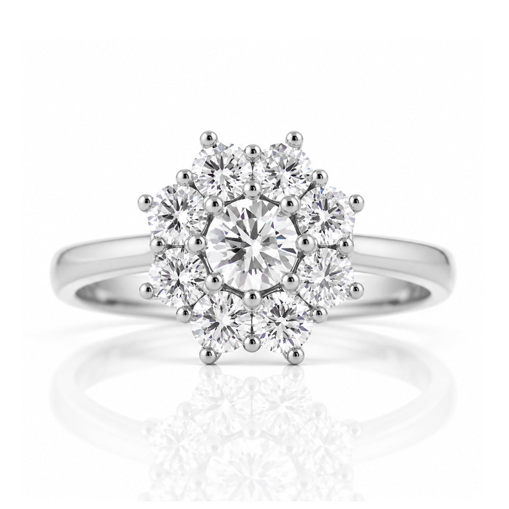 Fleur, a Lab Diamond Flower Cluster Ring - Victoria's Jewellery
