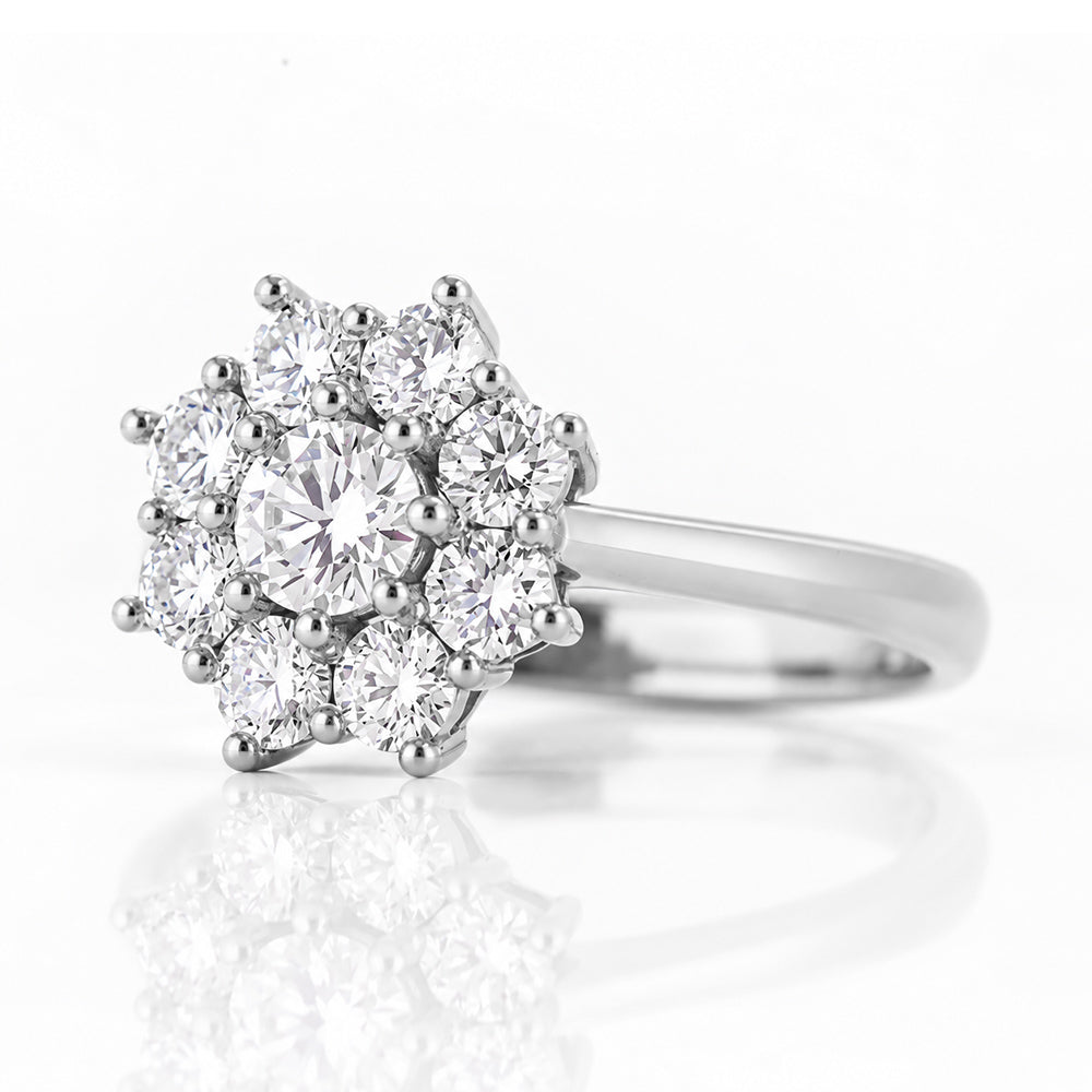 Fleur, a Lab Diamond Flower Cluster Ring - Victoria's Jewellery