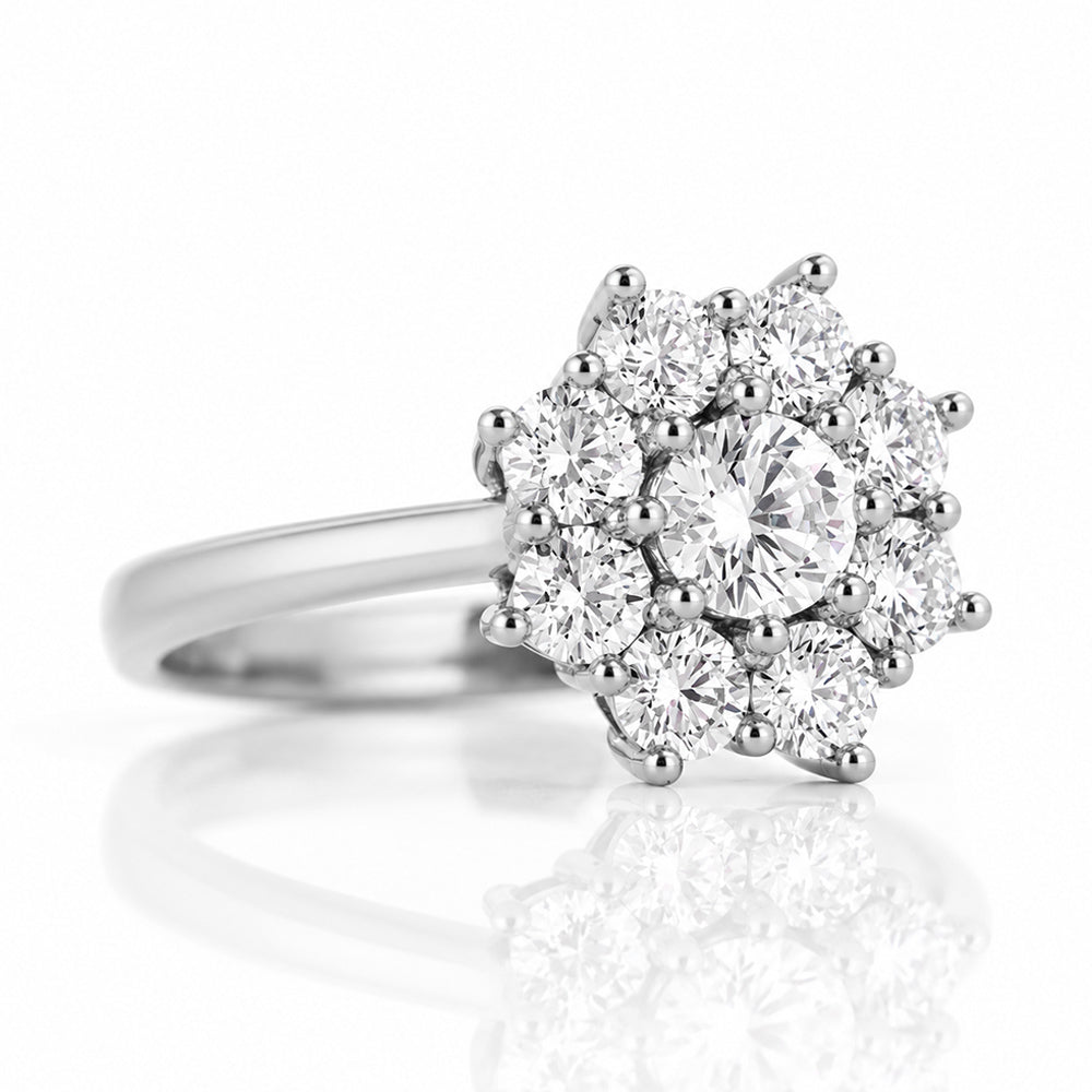 Fleur, a Lab Diamond Flower Cluster Ring - Victoria's Jewellery