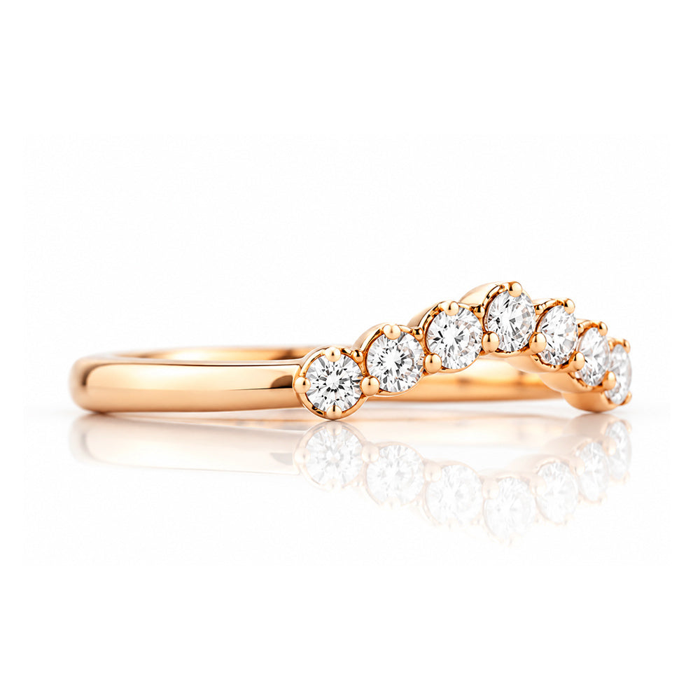 Camilla, a Lab Diamond Curved Wedding Ring - Victoria's Jewellery