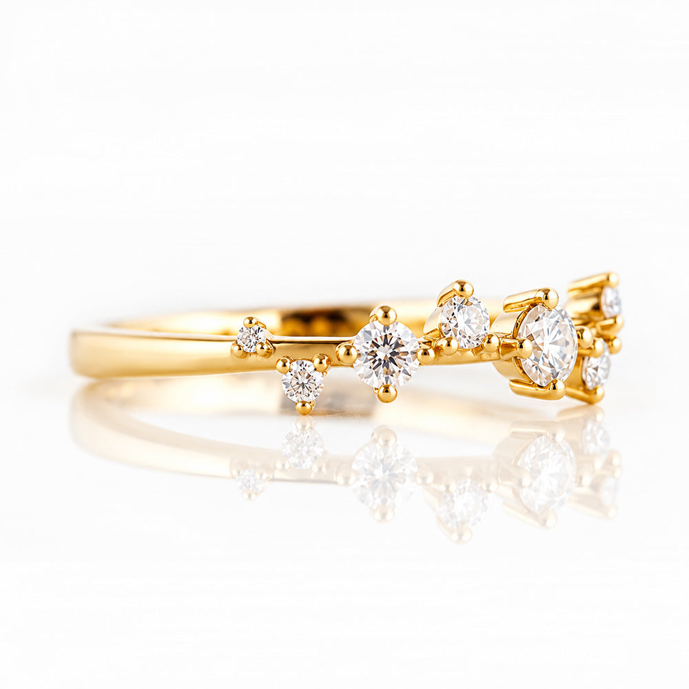 The Scatter, a Lab Diamond Wedding Band - Victoria's Jewellery