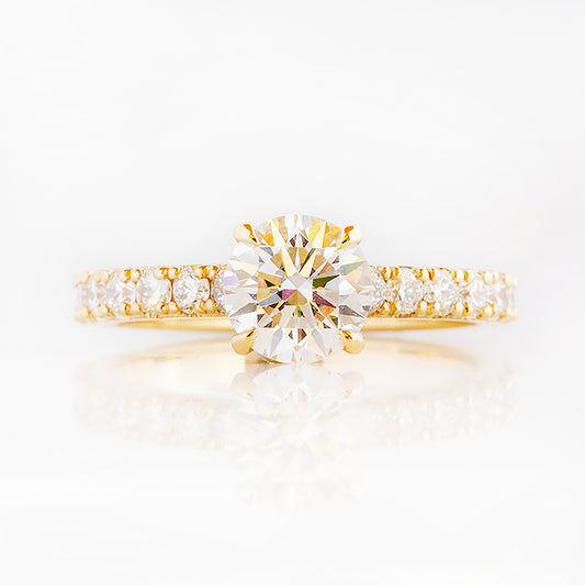 Belle, a Hidden Halo Lab Diamond Ring
