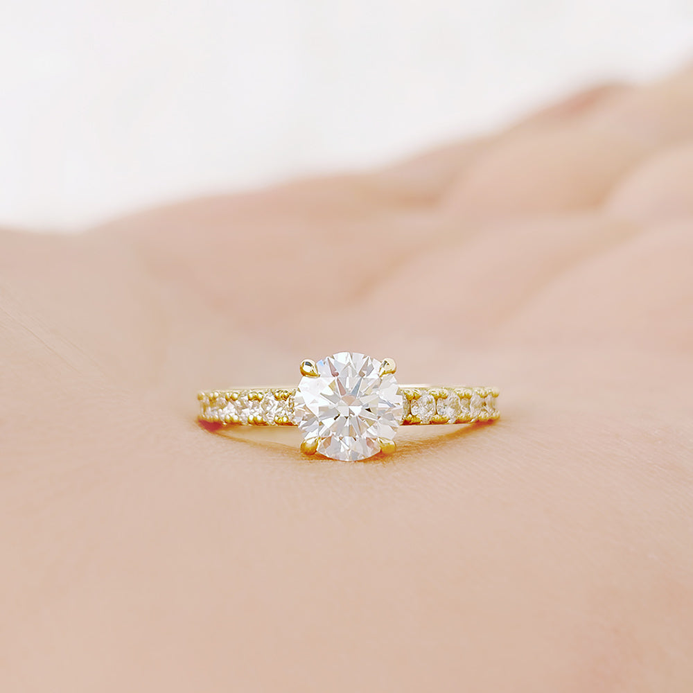 Belle, a Hidden Halo Lab Diamond Ring