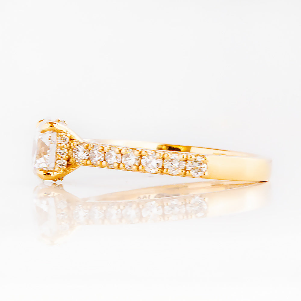 Belle, a Hidden Halo Lab Diamond Ring