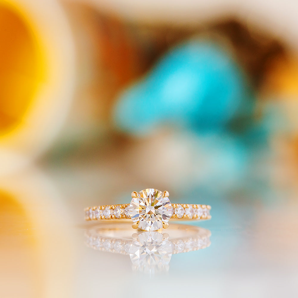 Belle, a Hidden Halo Lab Diamond Ring