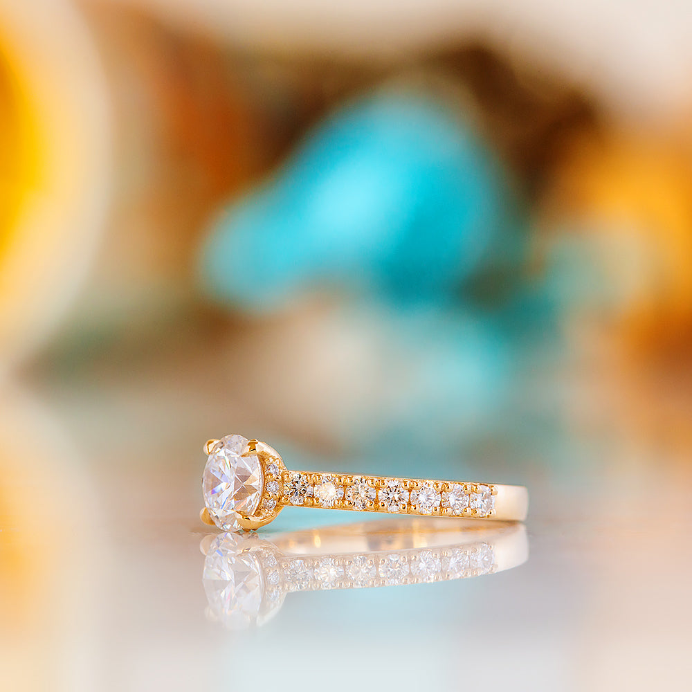 Belle, a Hidden Halo Lab Diamond Ring