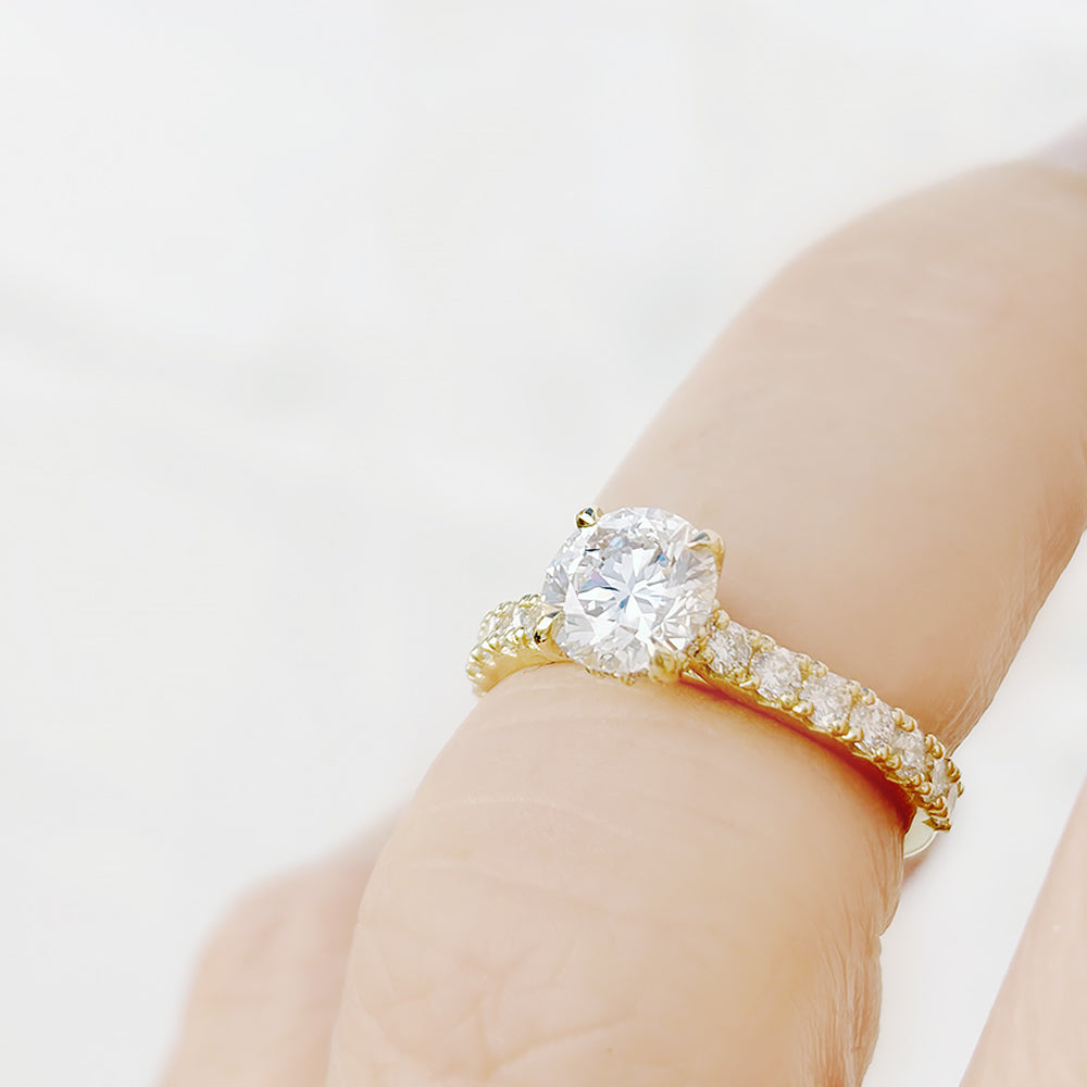 Belle, a Hidden Halo Lab Diamond Ring