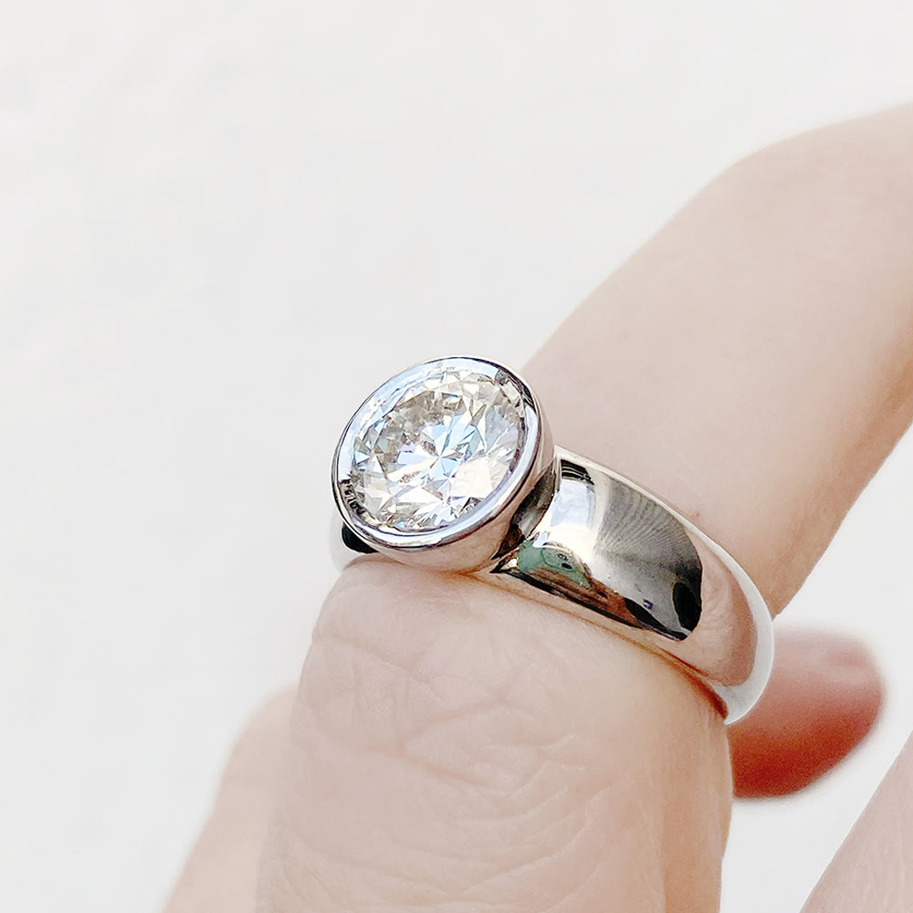 Odessa, Round Bezel set Lab Diamond Ring