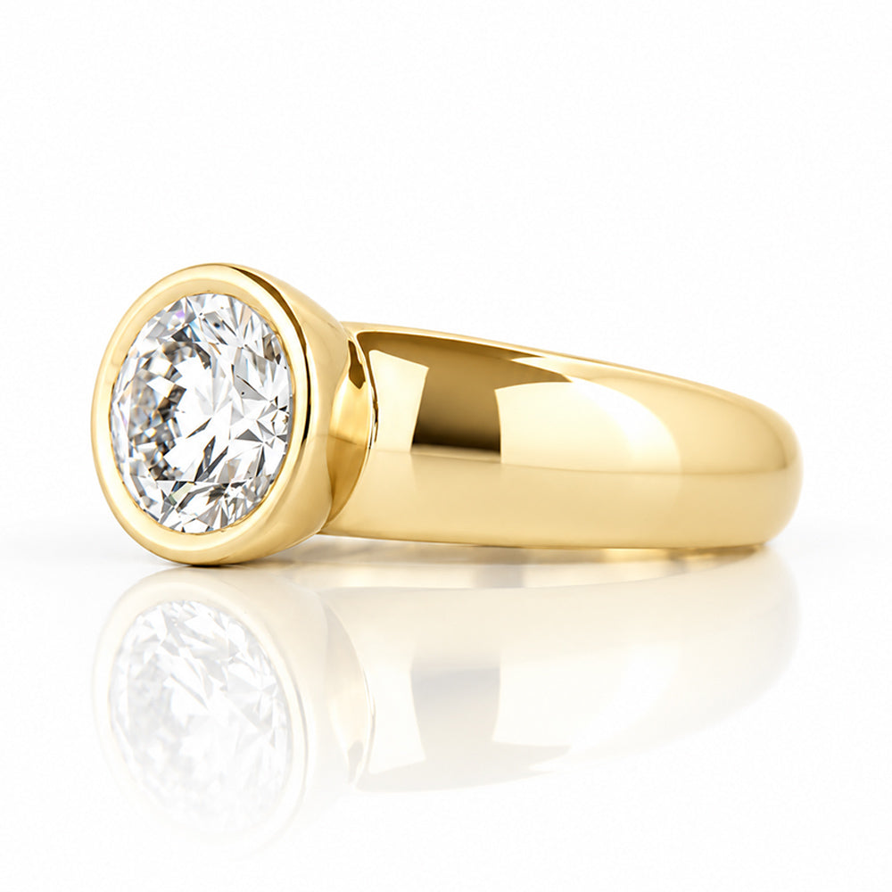 Odessa, Round Bezel set Lab Diamond Ring