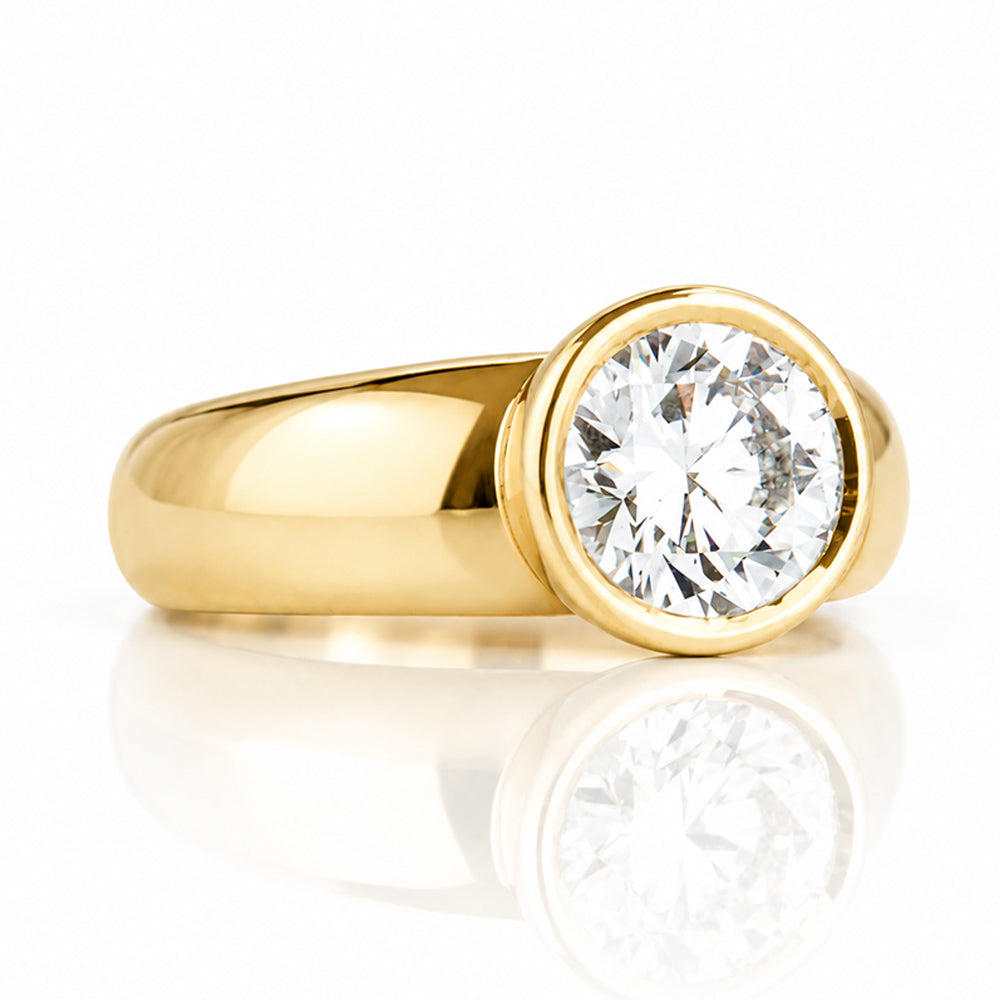 Odessa, Round Bezel set Lab Diamond Ring