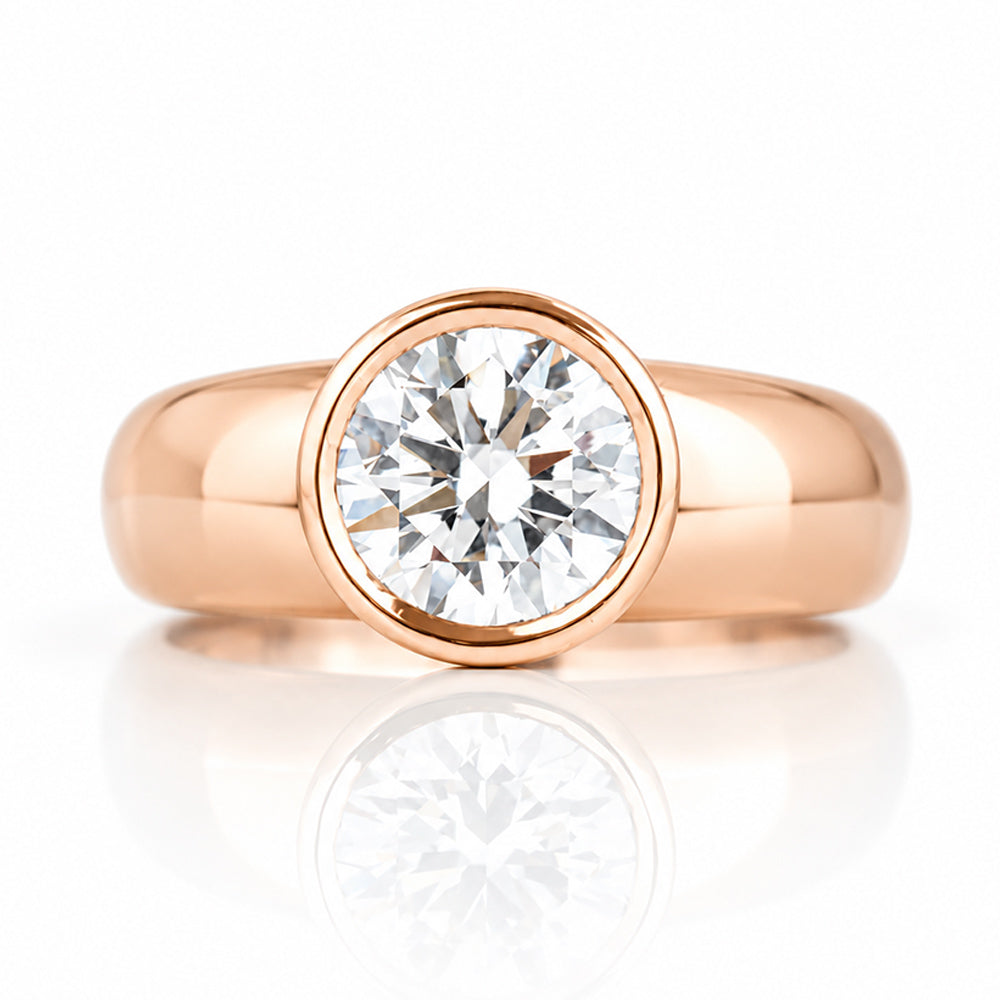 Odessa, Round Bezel set Lab Diamond Ring