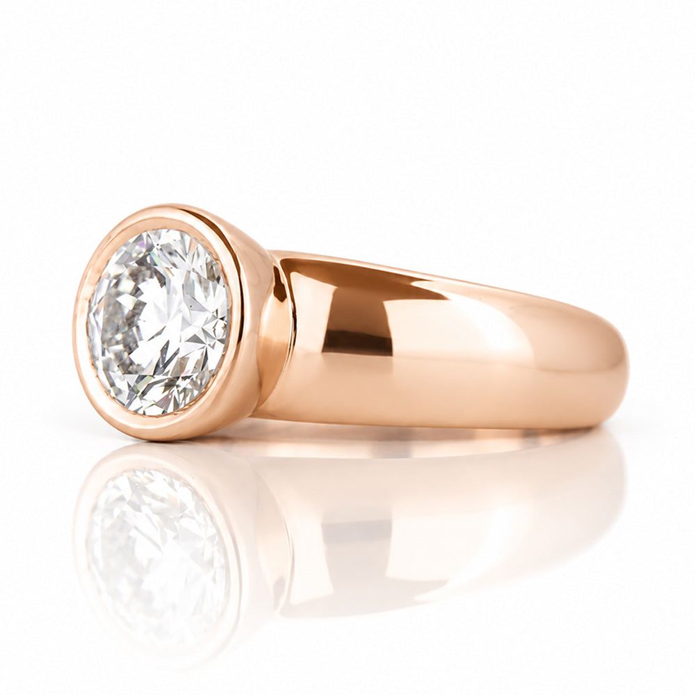 Odessa, Round Bezel set Lab Diamond Ring