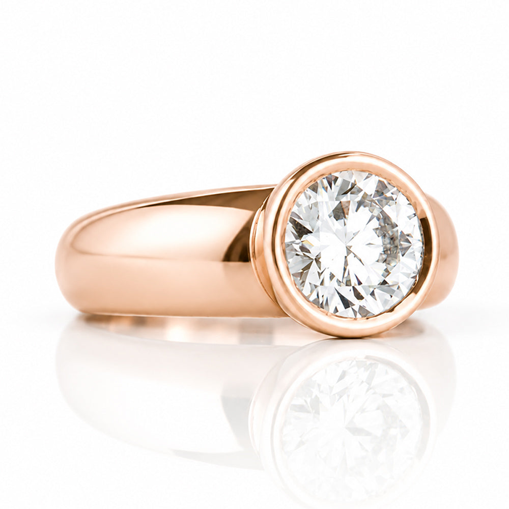 Odessa, Round Bezel set Lab Diamond Ring