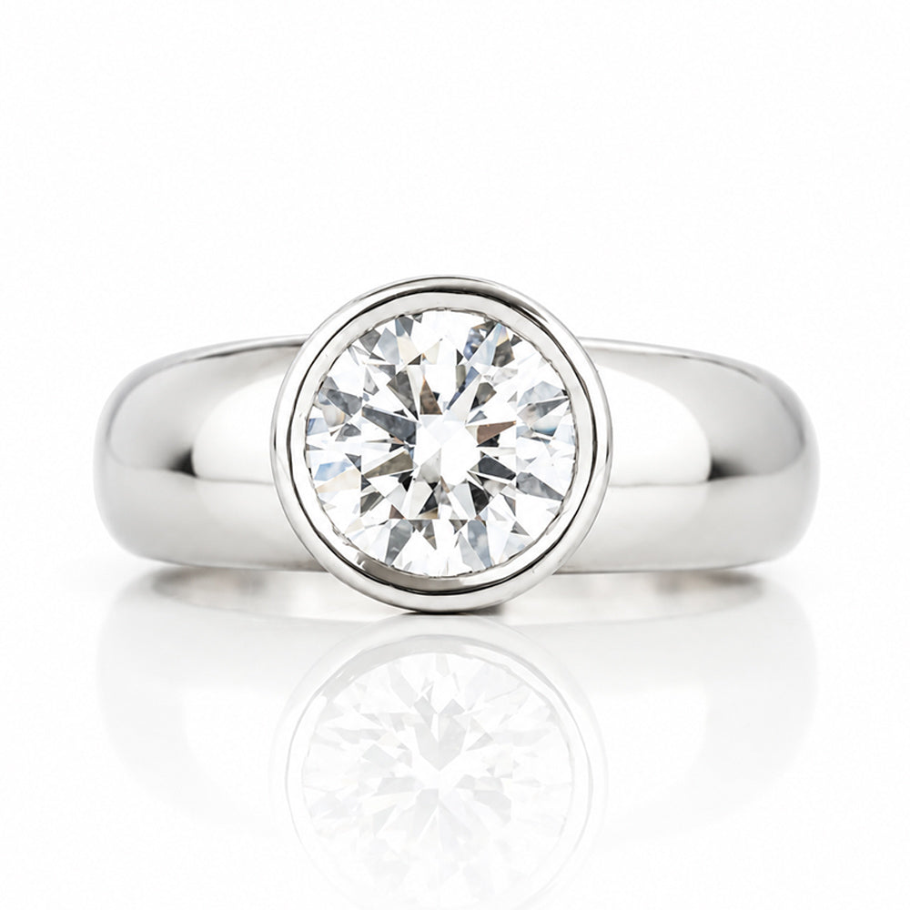 Odessa, Round Bezel set Lab Diamond Ring