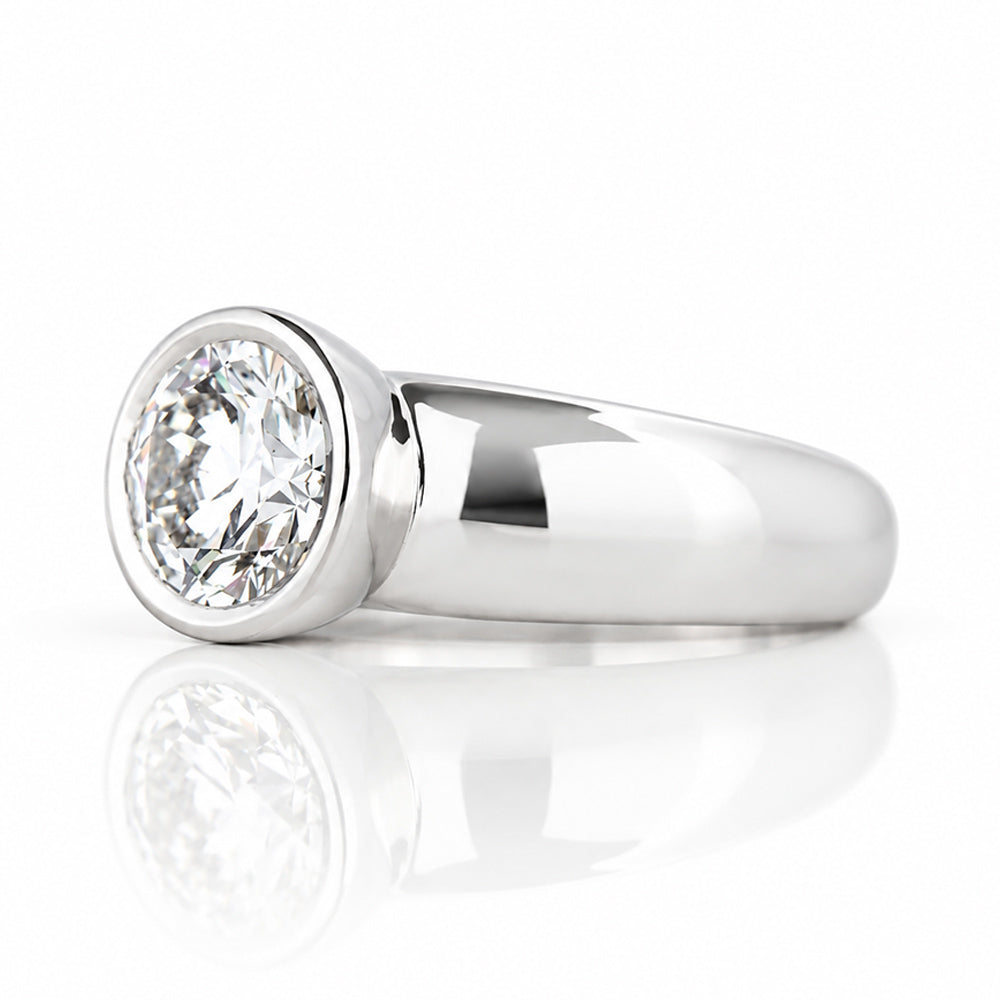 Odessa, Round Bezel set Lab Diamond Ring