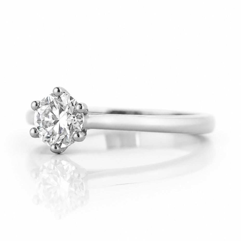 Emmy, a 6 Claw Brilliant cut Lab Diamond Ring - 0.50ct - Victoria's Jewellery
