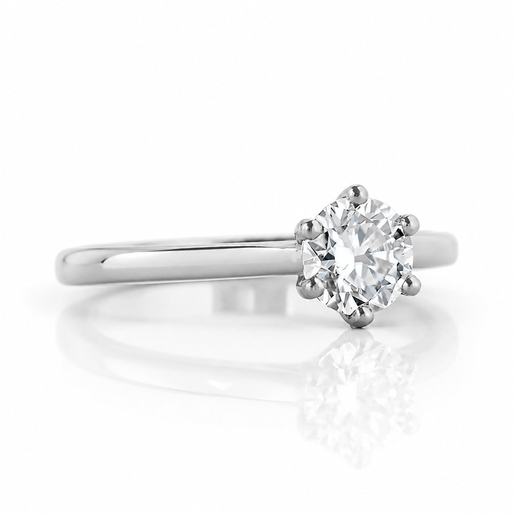 Emmy, a 6 Claw Brilliant cut Lab Diamond Ring - 0.50ct - Victoria's Jewellery
