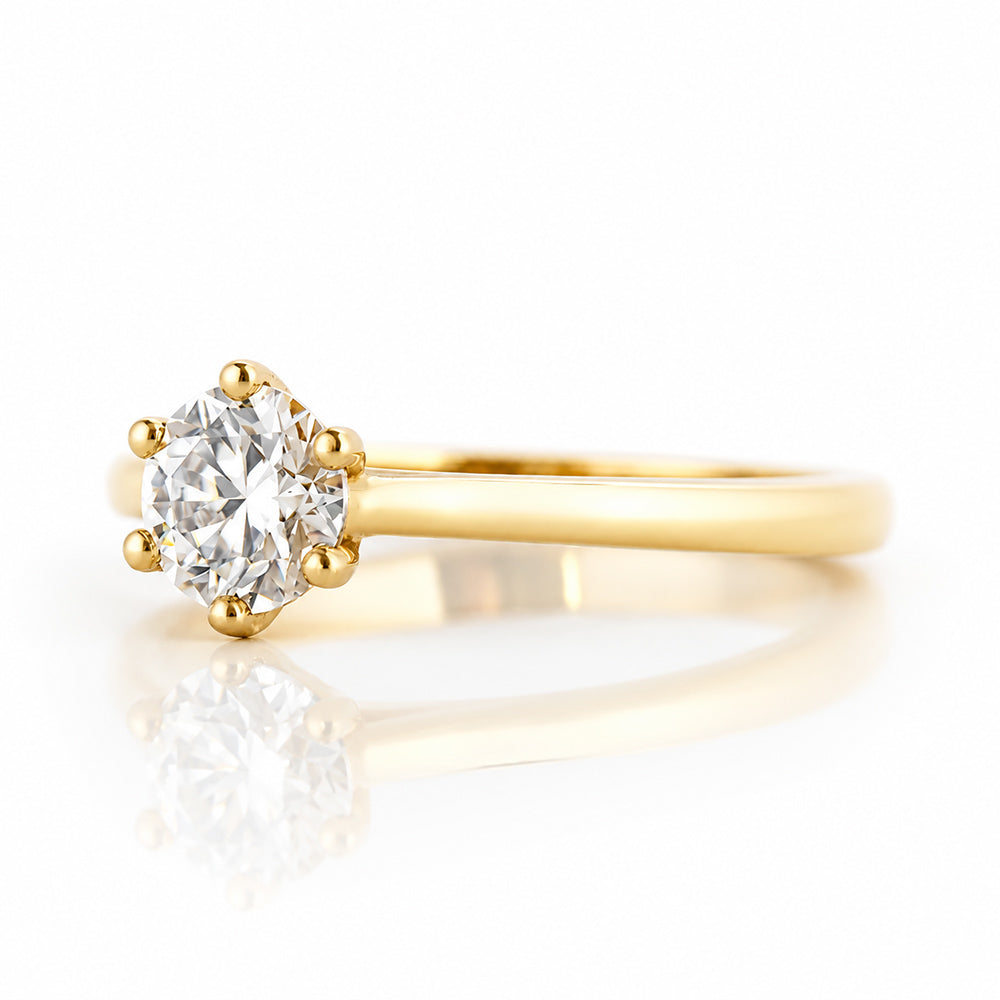 Emmy, a 6 Claw Brilliant cut Lab Diamond Ring - 0.50ct - Victoria's Jewellery