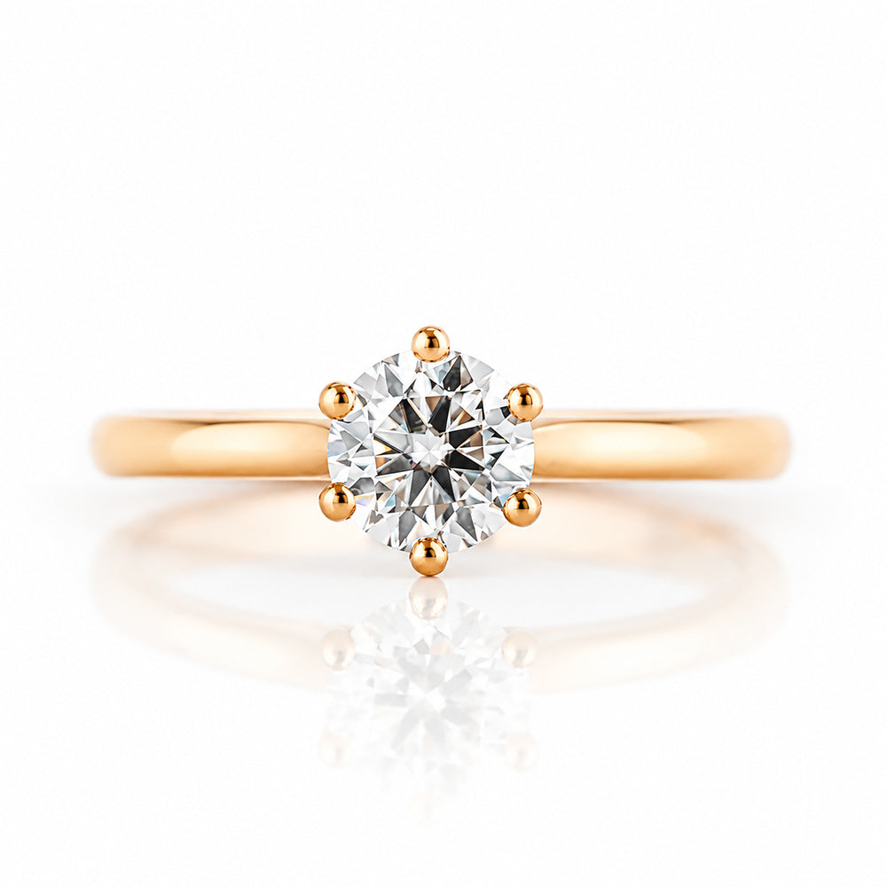 Emmy, a 6 Claw Brilliant cut Lab Diamond Ring - 0.50ct - Victoria's Jewellery