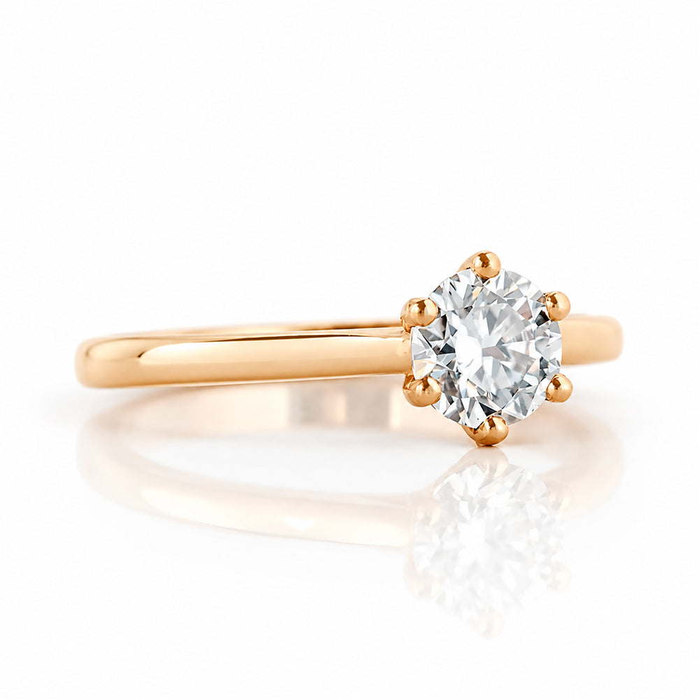 Emmy, a 6 Claw Brilliant cut Lab Diamond Ring - 0.50ct - Victoria's Jewellery