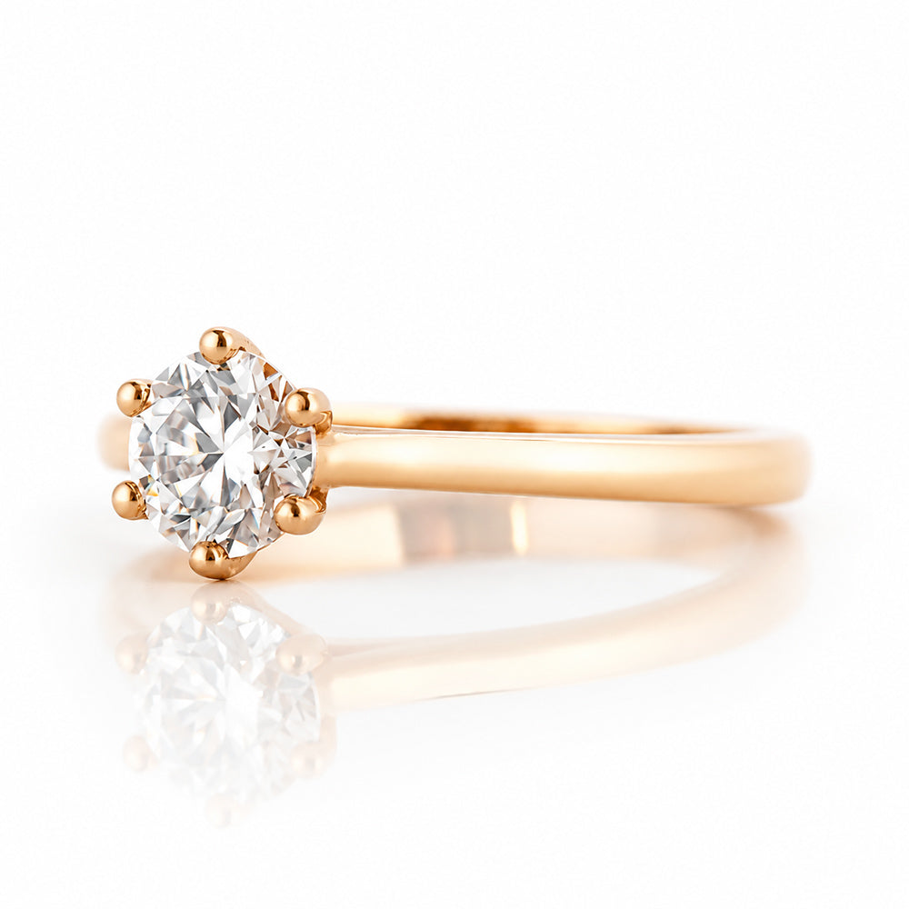 Emmy, a 6 Claw Brilliant cut Lab Diamond Ring - 0.50ct - Victoria's Jewellery