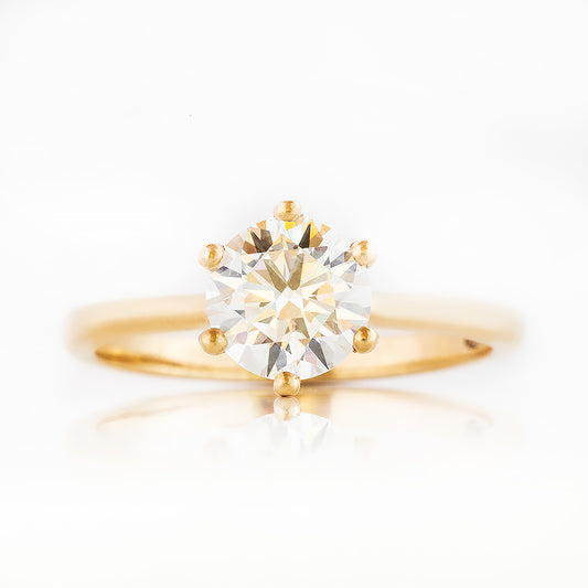 Emmy, a 6 Claw Brilliant cut Lab Diamond Ring - 1ct