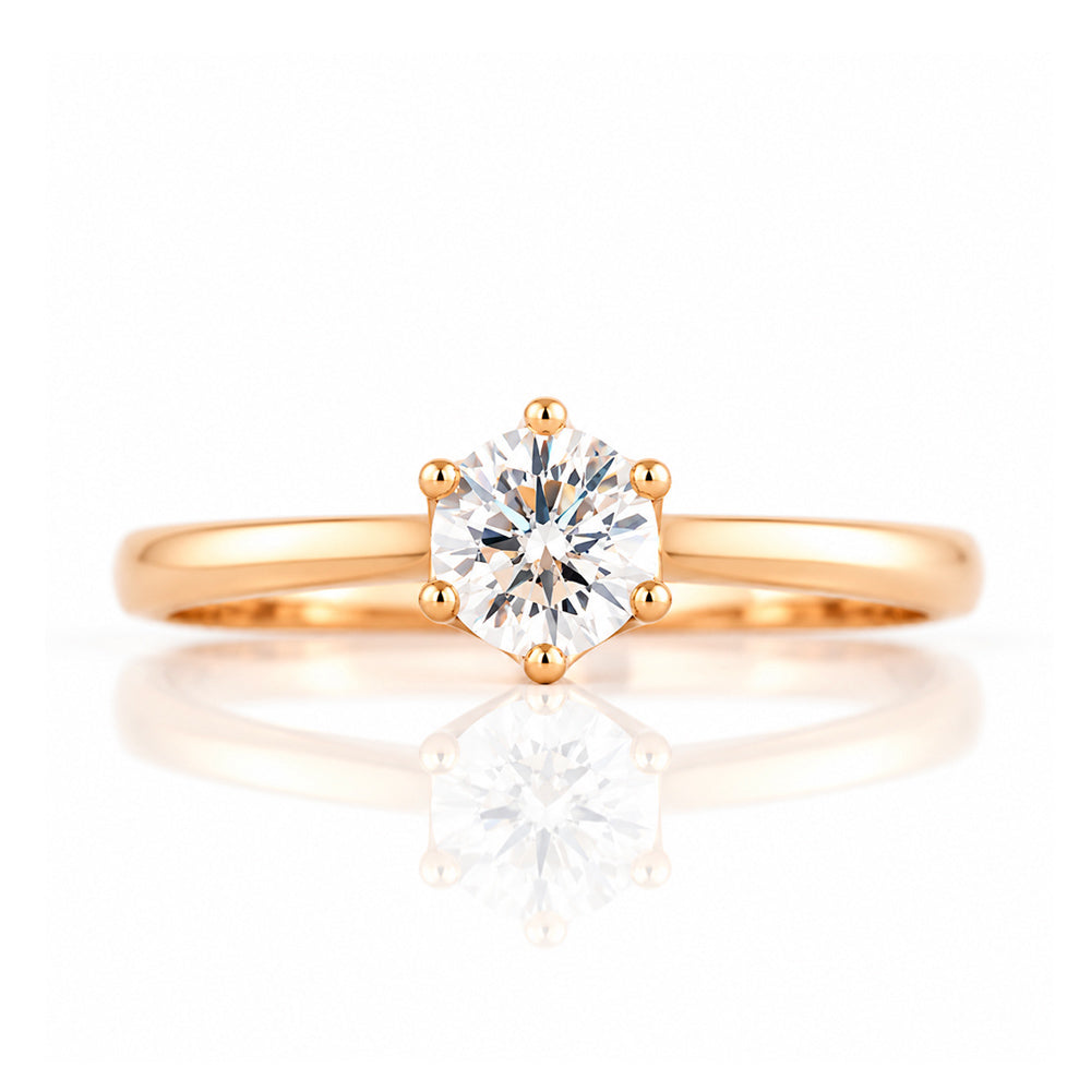 Tulip, a Round cut Lab Diamond Engagement Ring - Victoria's Jewellery