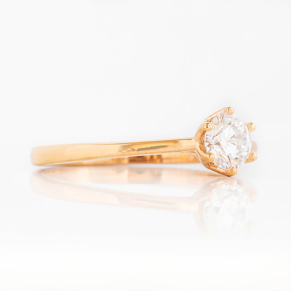 Round cut Diamond Solitaire Engagement Ring in Rose Gold - Victoria's Jewellery