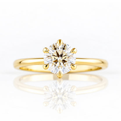 Emmy, a 6 Claw Brilliant cut Lab Diamond Ring - 1ct - Victoria's Jewellery
