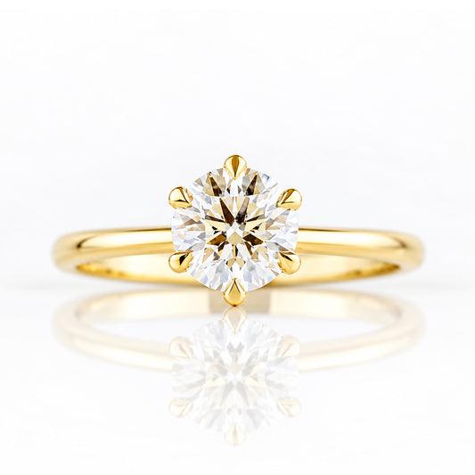 Emmy, a 6 Claw Brilliant cut Lab Diamond Ring - 1ct - Victoria's Jewellery