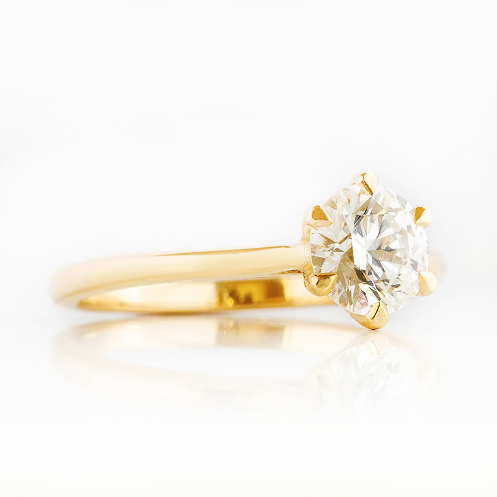 Emmy, a 6 Claw Brilliant cut Lab Diamond Ring - 1ct