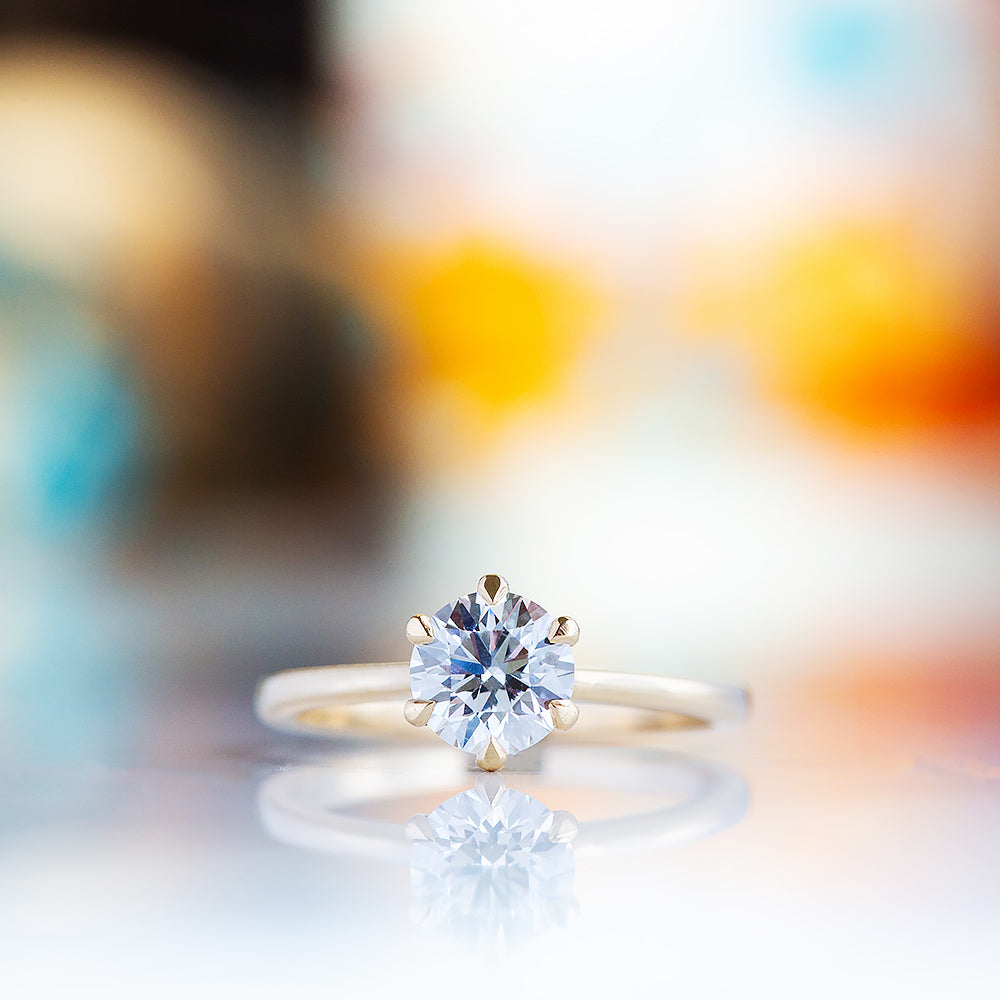 Emmy, a 6 Claw Brilliant cut Lab Diamond Ring - 1ct