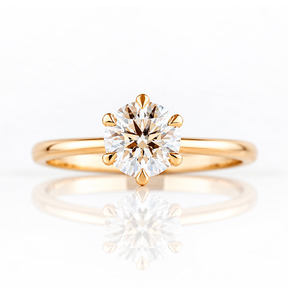 Emmy, a 6 Claw Brilliant cut Lab Diamond Ring - 1ct - Victoria's Jewellery