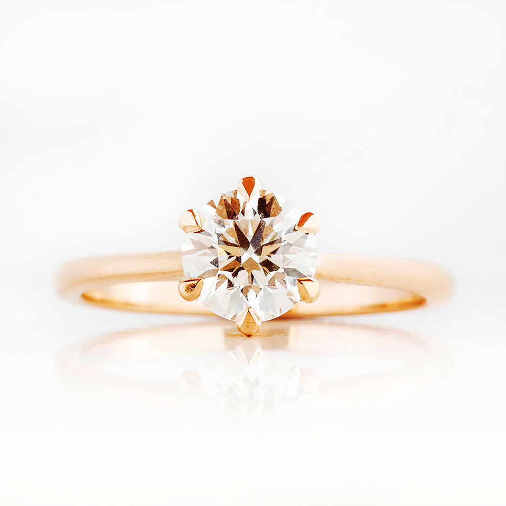 Emmy, a 6 Claw Brilliant cut Lab Diamond Ring - 1ct