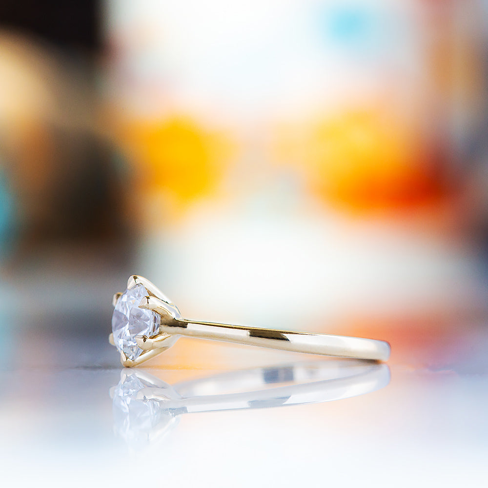 Emmy, a 6 Claw Brilliant cut Lab Diamond Ring - 1ct