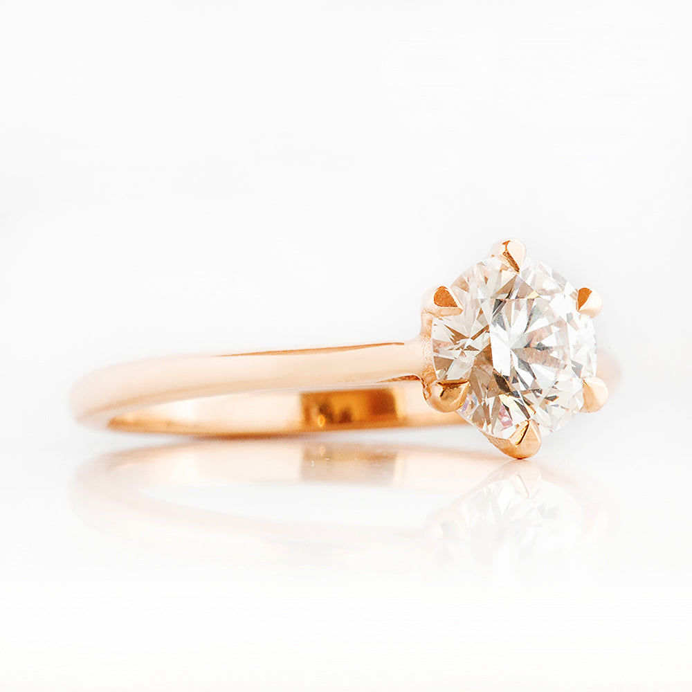 Emmy, a 6 Claw Brilliant cut Lab Diamond Ring - 1ct